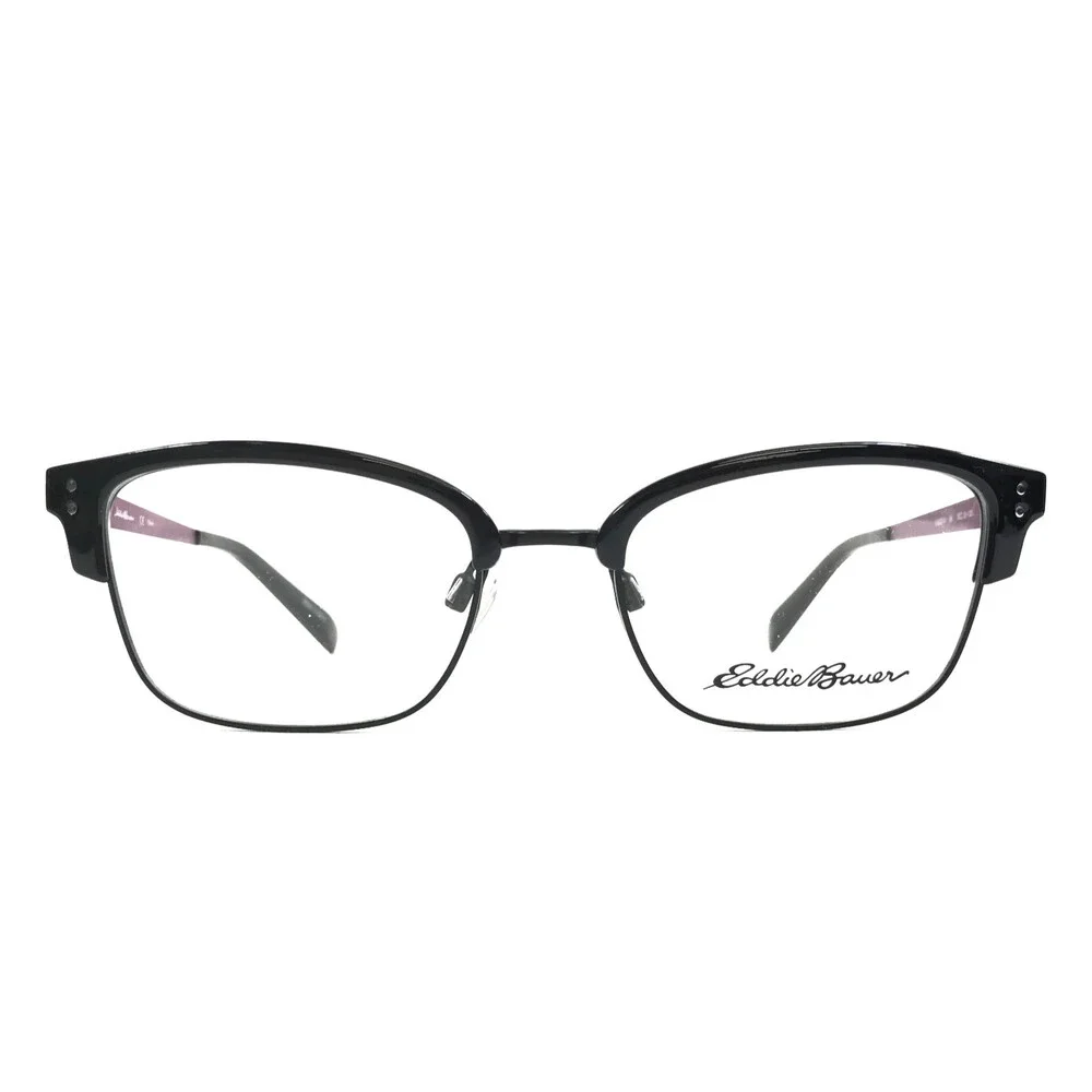 Eddie Bauer Eyeglasses Frames EB32218 BK Black Purple Cat Eye Full Rim 50-18-135